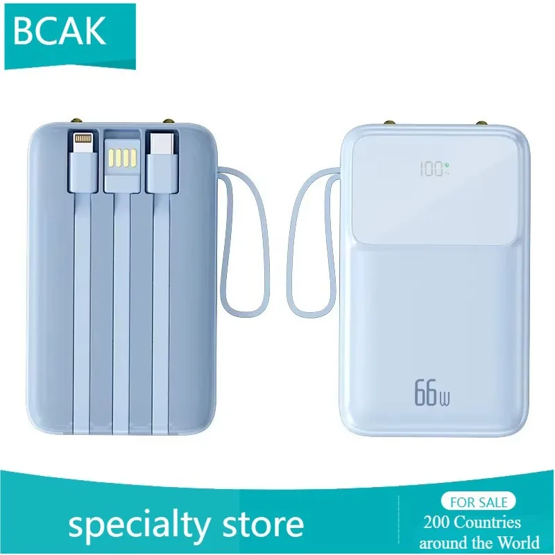 BCAK  New Model Has Its Own Cable Power Bank Super Fast Charging Mini 20000mAh Mobile Power Supply for IPhone Xiaomi Samsung