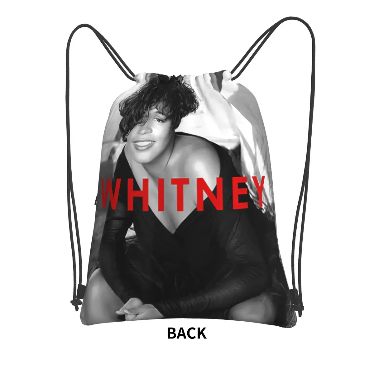 Vintage Whitney Houston Inspired Backpacks Multi-function Drawstring Bundle Pocket Sports Bag Book Bags for Man Woman School