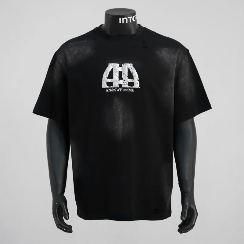 

Retro printed design short sleeved T-shirt for men's summer street fashion vintage design loose casual men's clothing
