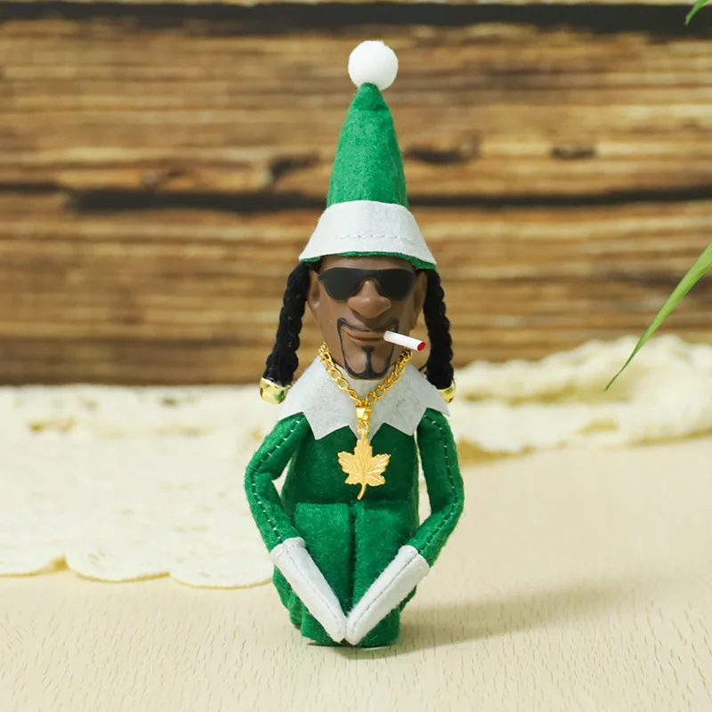 Christmas Decorations Creative Snoop On A Stoop Elf Doll Xmas Plush On A Bent Home Latex Ornaments New Year Elf Doll Gifts 2024