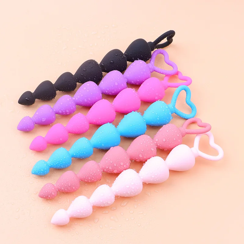 Yingfeini Silicone Beaded Anal Plug, Six‑Peach‑Shaped Anal Plug for Men and Women, Couples Adult Erotic Sex Toys view 6
