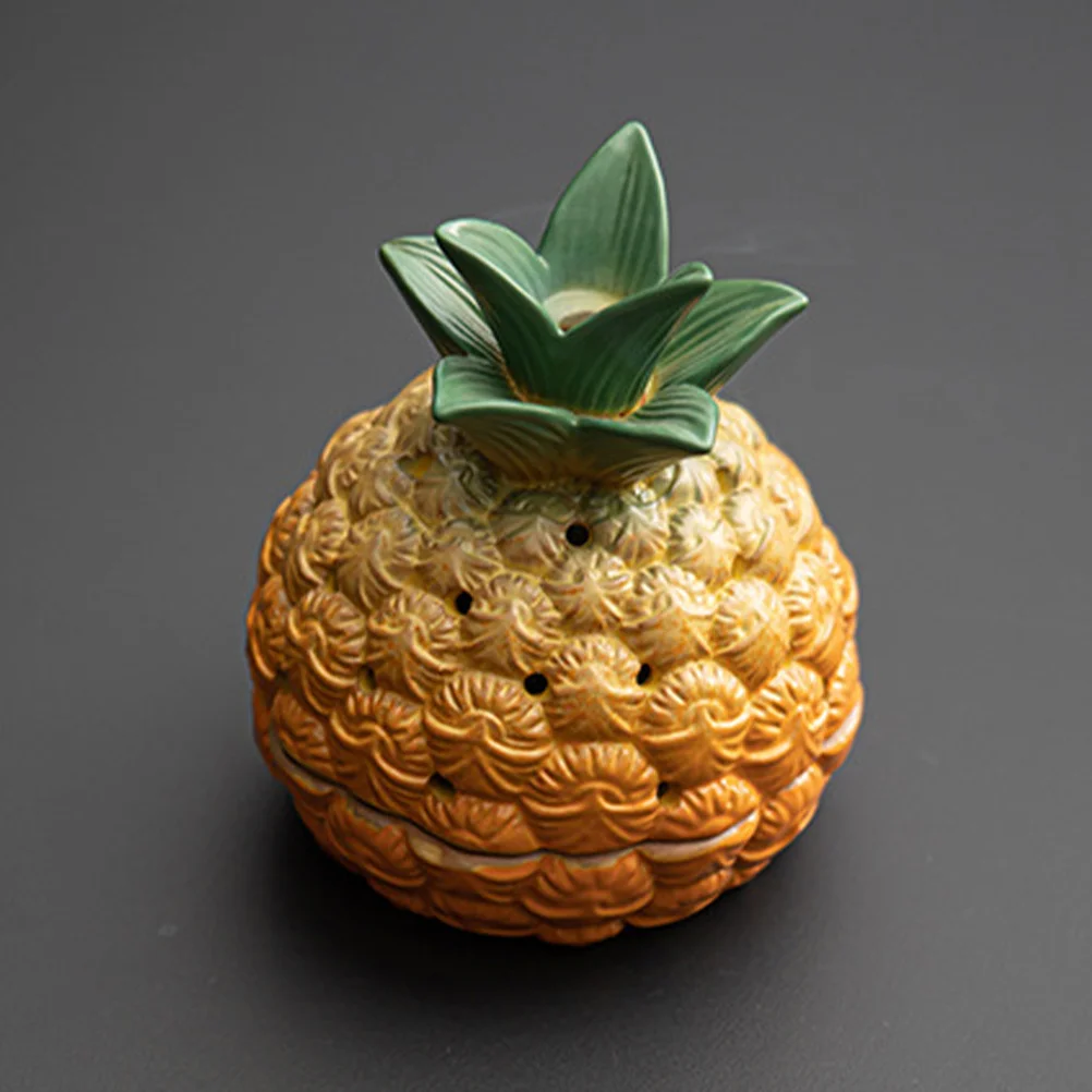 

Ceramic Pineapple Incense Burner Cone Incense Holder Tabletop Decor for Home Bedroom Study Yoga