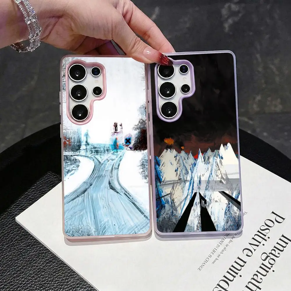 R-Radiohead Band Phone Case 2-in-1 Detachable Clear Case for Samsung S26-S22 Multi-Color Card Holder Soft TPU