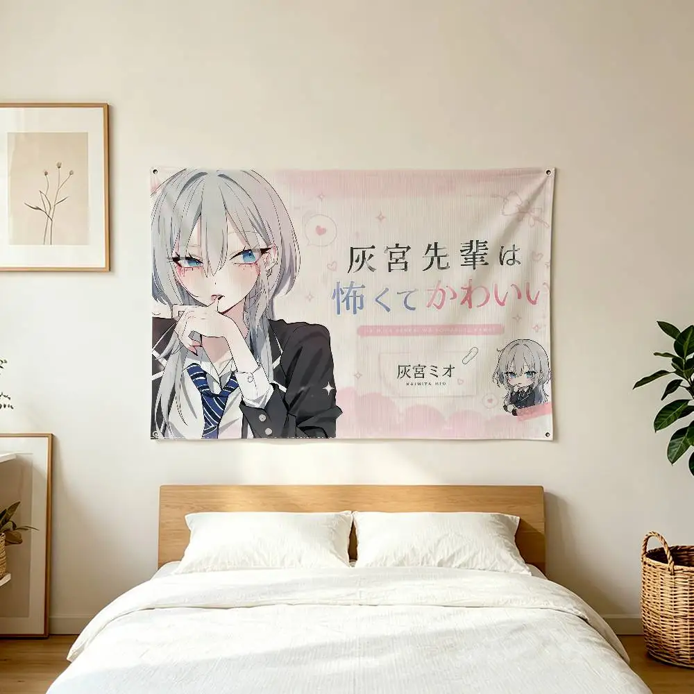 Secretly Soft-hearted H-Haimiya Mio Art Hanging Flag Banner Indoor Outdoor Home Decor