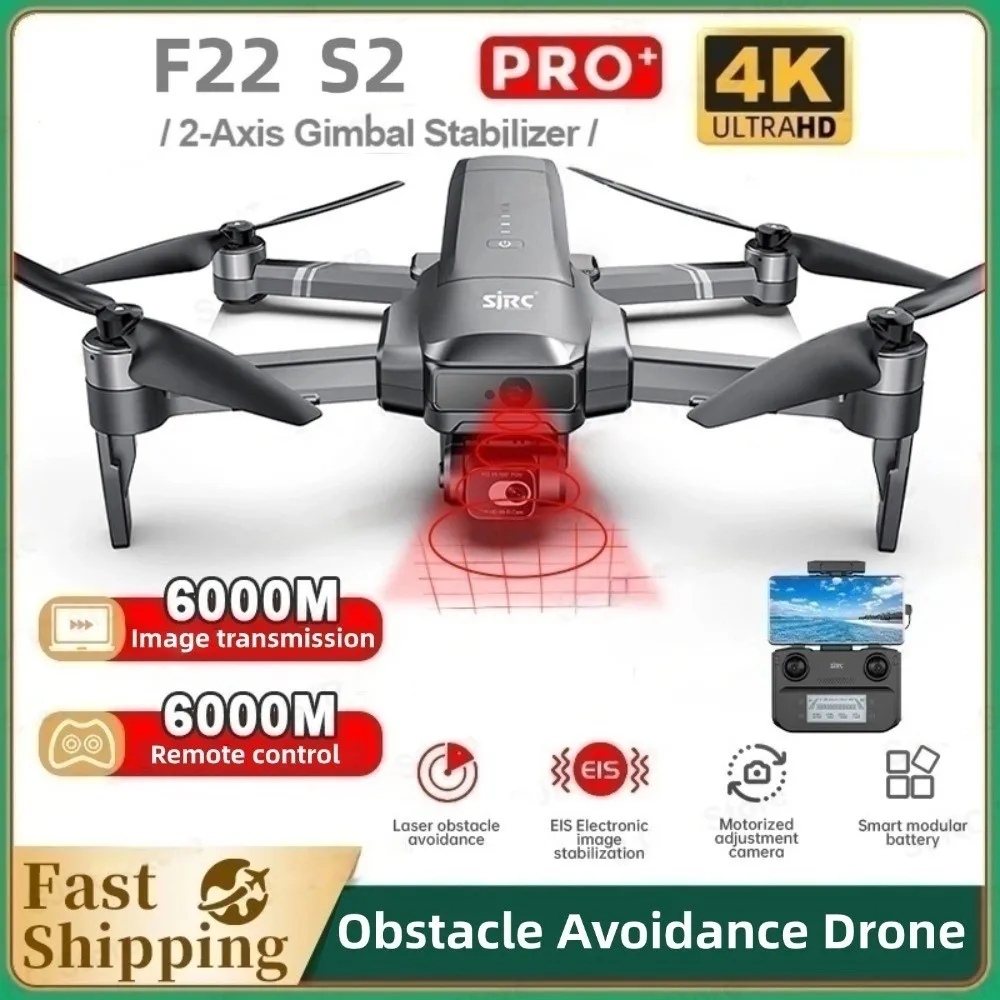 F22 S2 Pro+ FPV Drone 4K Profesional 2-Axis Gimbal Drones With Camera Obstacle Avoidance Foldable RC Quadcopter Performance