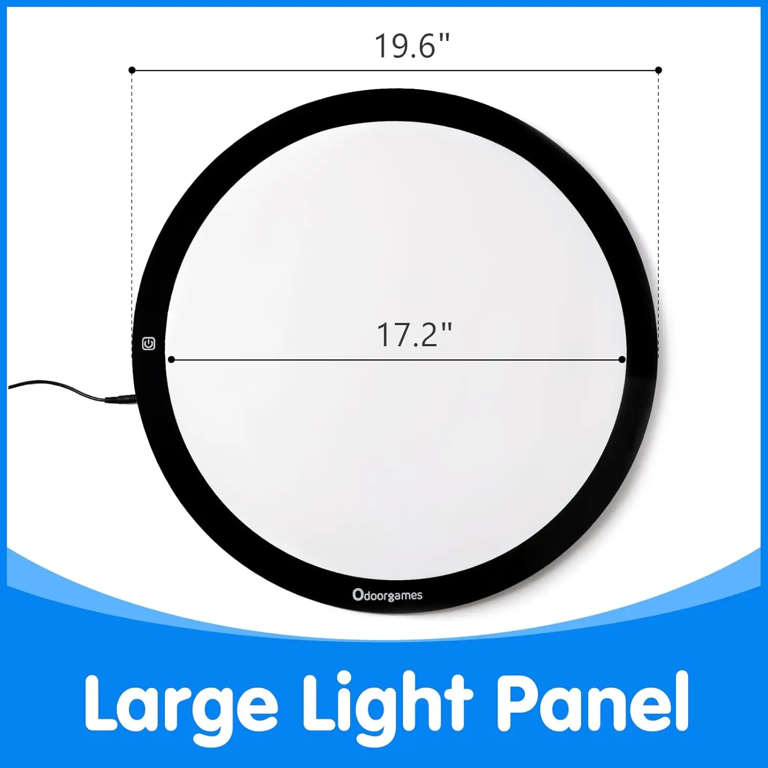 Round LED Light Panel for Kids - Adjustable Brightness Preschool Classroom Creative Exploration Table