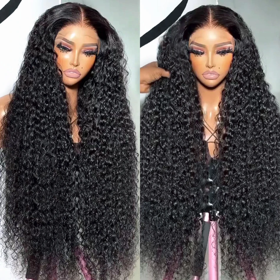 Natural Deep Wave 13x4 HD 150 180 Density Lace Front Human Hair 30 40 Inch13x6 Transparent Lace Frontal Wig Brazilian For Women