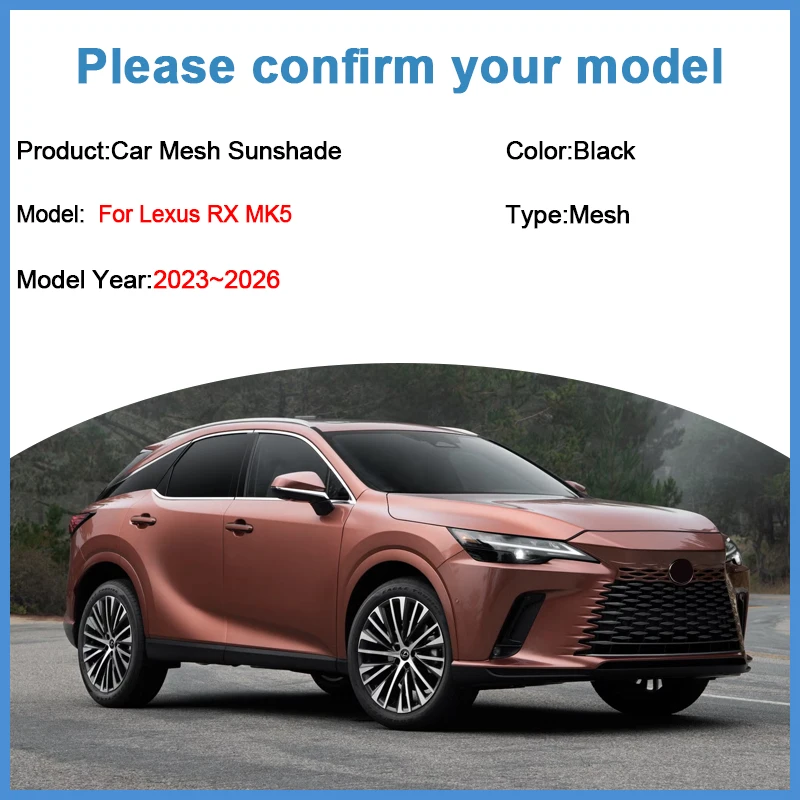 For Lexus RX 350 350h 2023 2024 2025 2026 Sun Visor Breathable Heat Insulation Side Window Cover UV Protection Shade Accessories