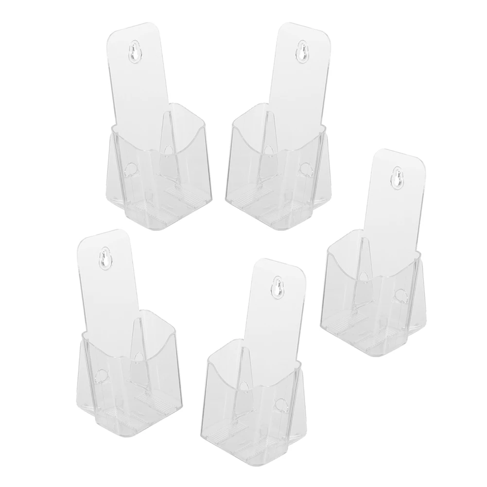 

5 Pcs Acrylic Display St Clear Literature ganizer for A4 Trifold Brochures Pamphlets Rack Holder Desk File Pockets
