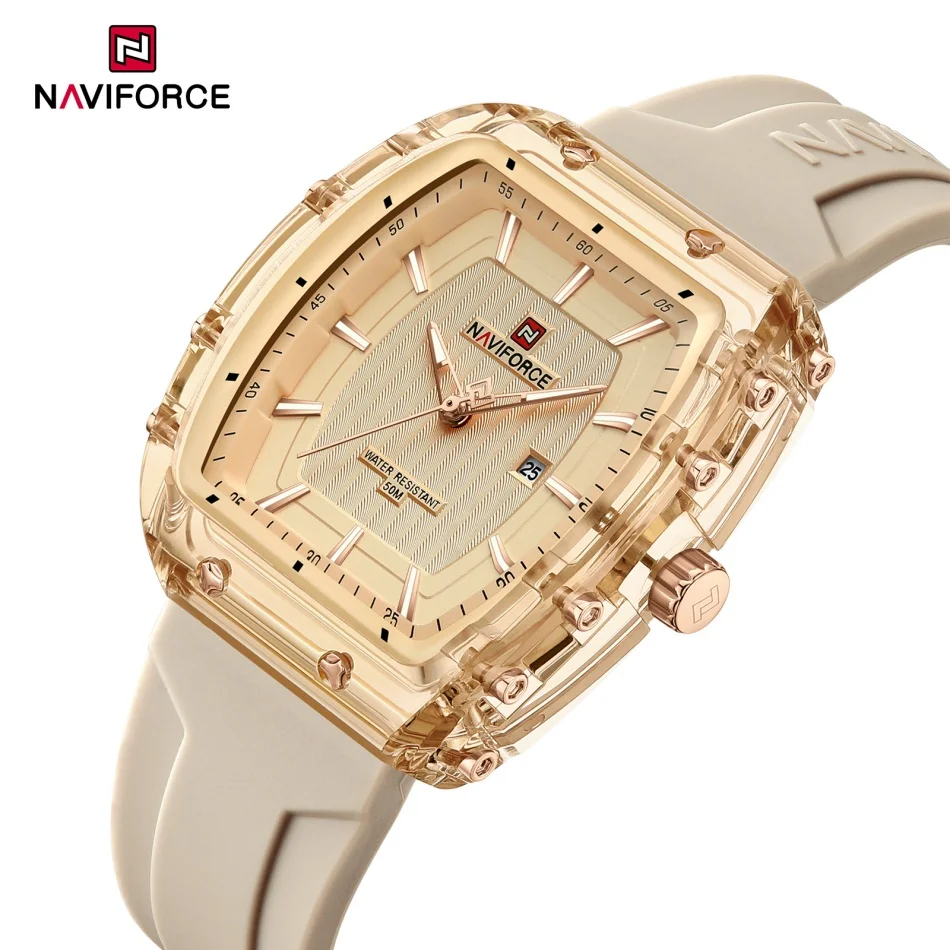 

NAVIFORCE повседневные элегантные часы для женщин кварцевый календарь с дисплеем женские роскошные 50 м водонепроницаемые наручные часы подарок для девочек Reloj Mujer