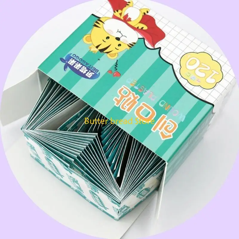 W89C 120pcs/set Kids Bandas redondas Jeringas Ayuda Inyección Orificio Patch Patch Harida yeso
