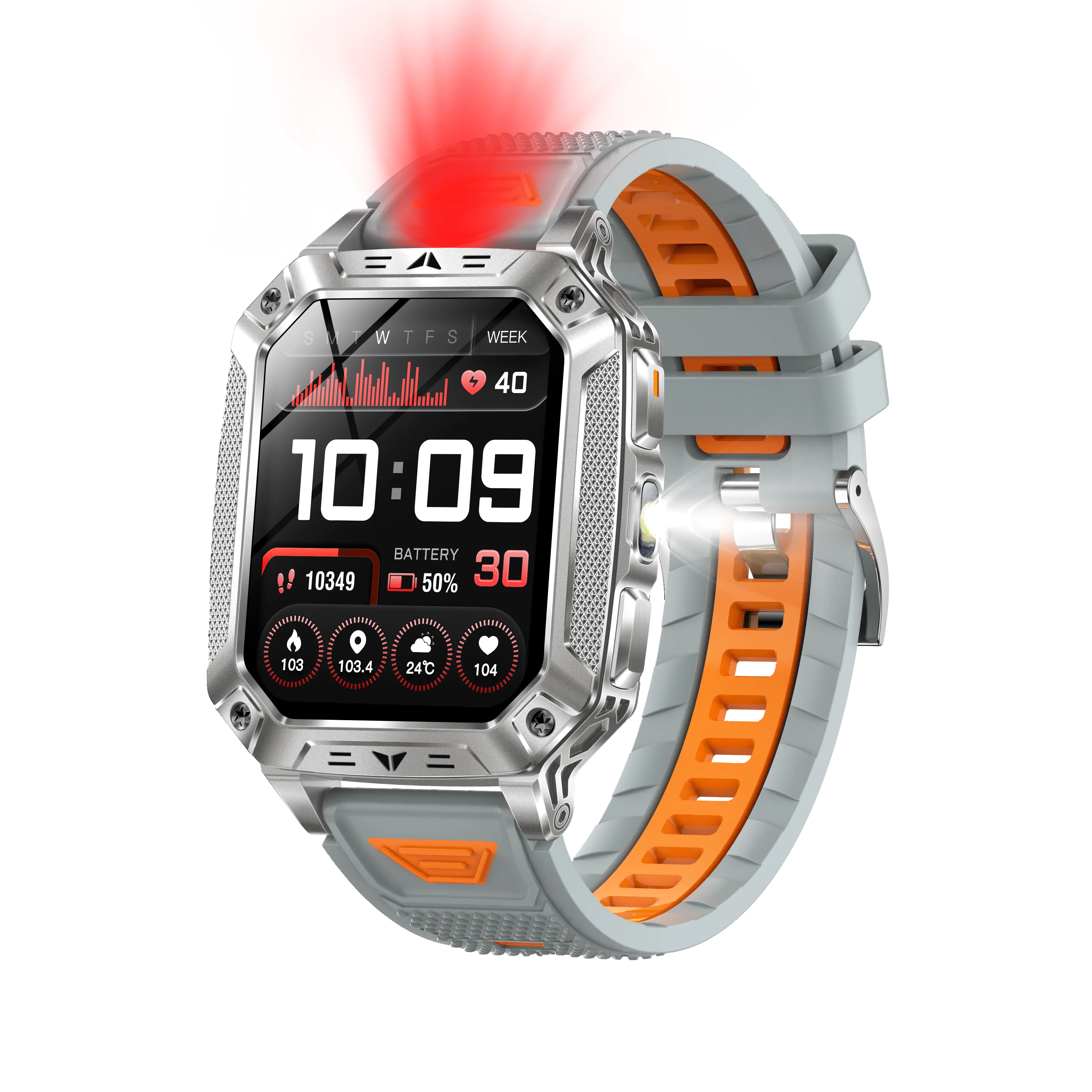 

AK86 1400mAh Battery Sports Watch Heart Rate Monitor Health Tracking Sport Fitness Smartwatch Reloj Intelligente with Flashlight