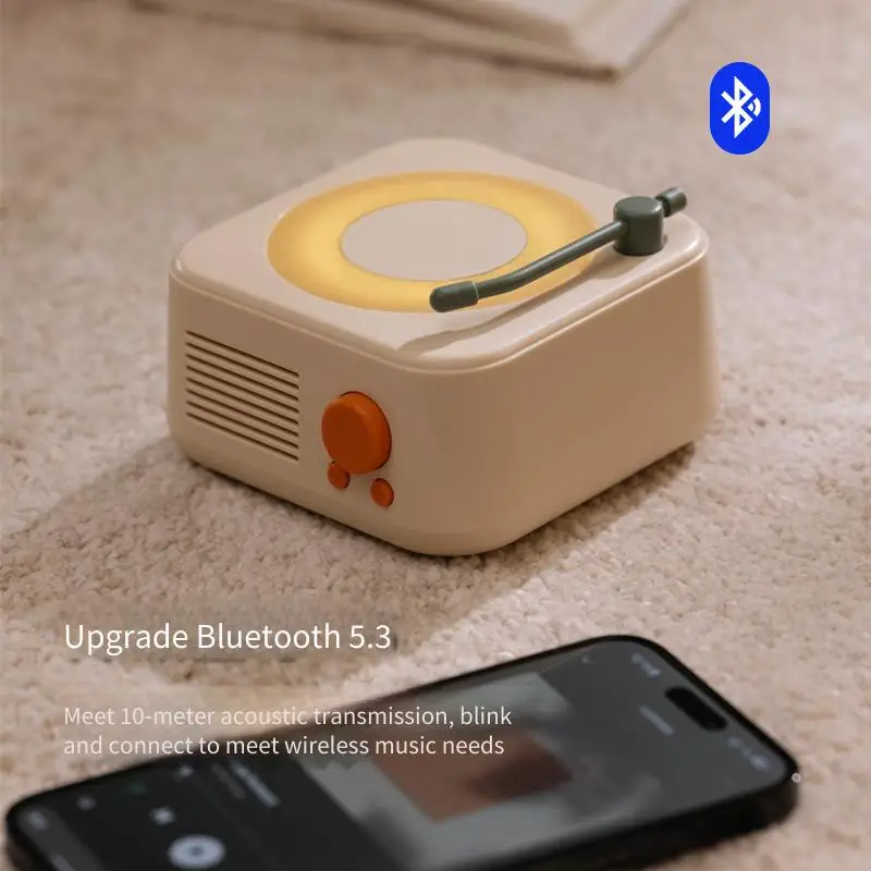 

Вращающийся Bluetooth-динамик, беспроводной портативный динамик со светодиодной подсветкой, подарок на день рождения для него/е, музыкальный плеер «сделай сам», домашний декор