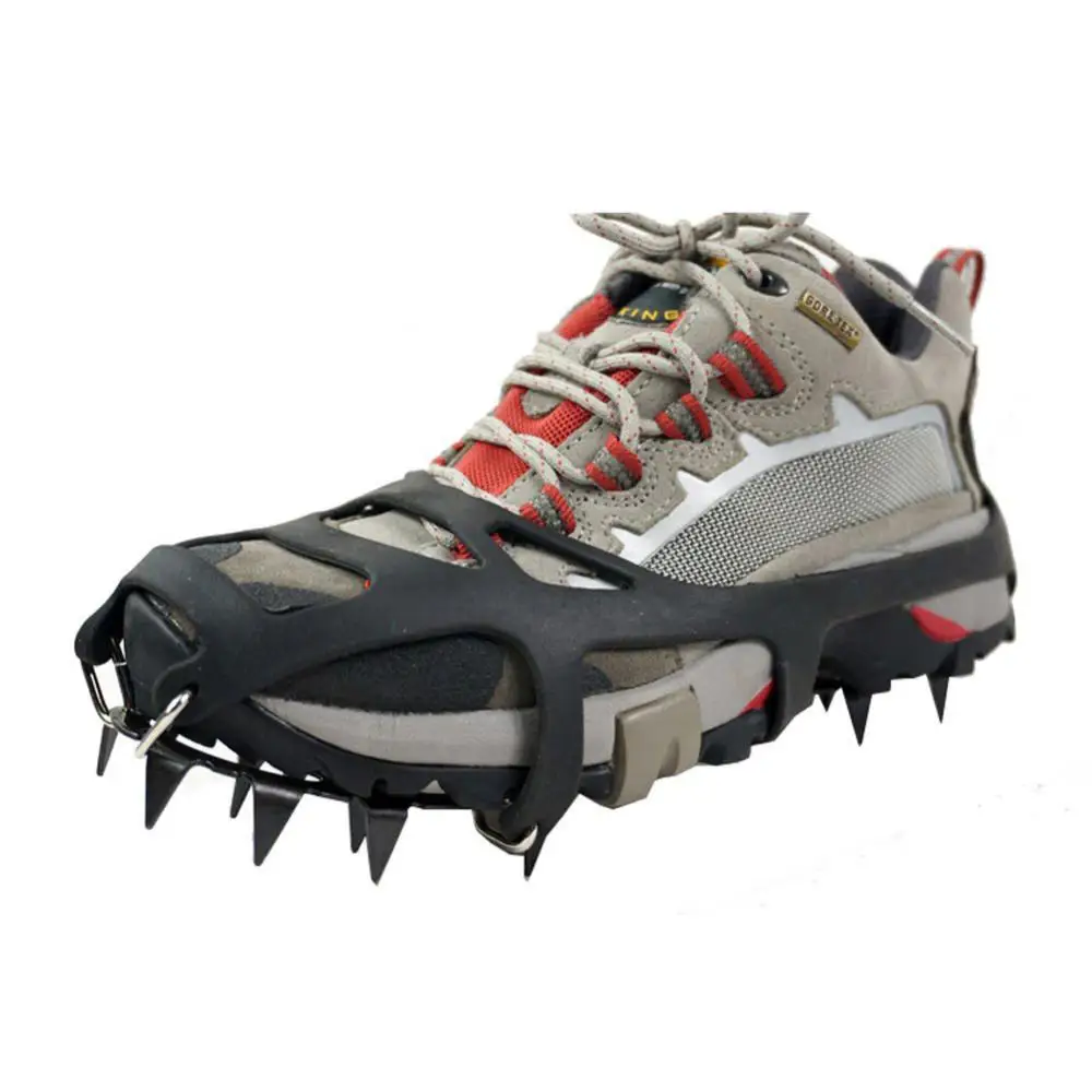 1 Pair 18 Teeth Anti-Slip Ice Snow Shoe Boot Traction Cleat Spikes Crampon Shoes Boots Covers steigeisen шипы для сапог