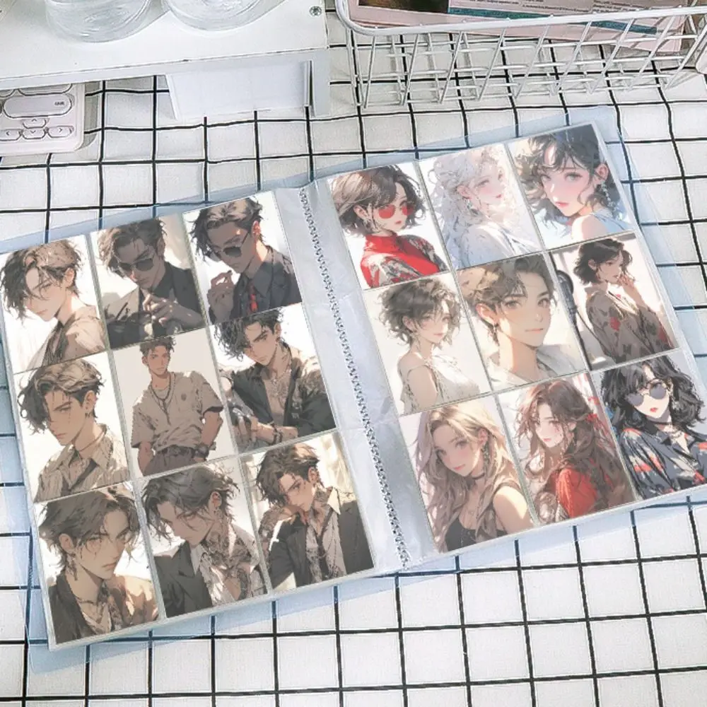 

With Inner Page Binder Photocard Holder 3 Inch A4 Photo Album Binder Solid Color 9 Grid Small Card Collect Book Card Storage