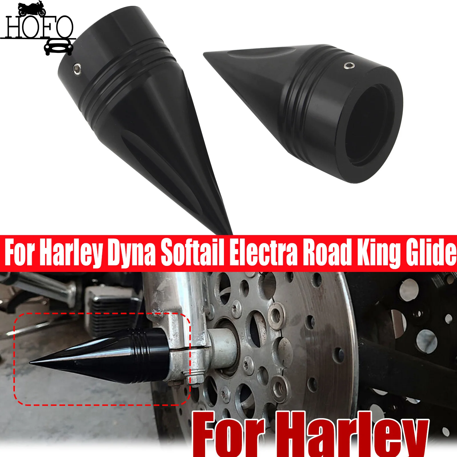 

Spike Front Axle Nut Covers Cap For Harley Dyna Softail Electra Road King Glide