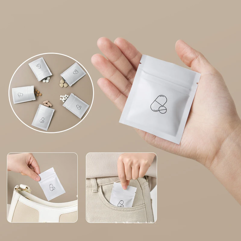 30pcs New Multifunctional Portable Mini Sealed Aluminum Foil Lightproof Dustproof Moistureproof Medicine Pill Storage Bags