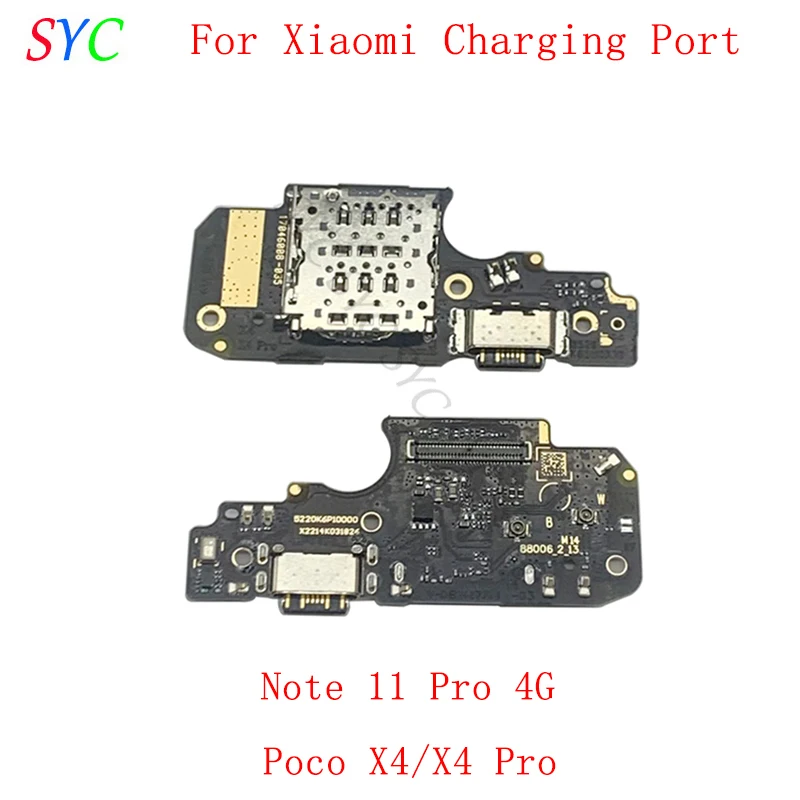 USB Charging Port Connector Board For Xiaomi Poco X4 Pro 5G Redmi Note 11 Pro 4G Sim Card Reader Repair Parts