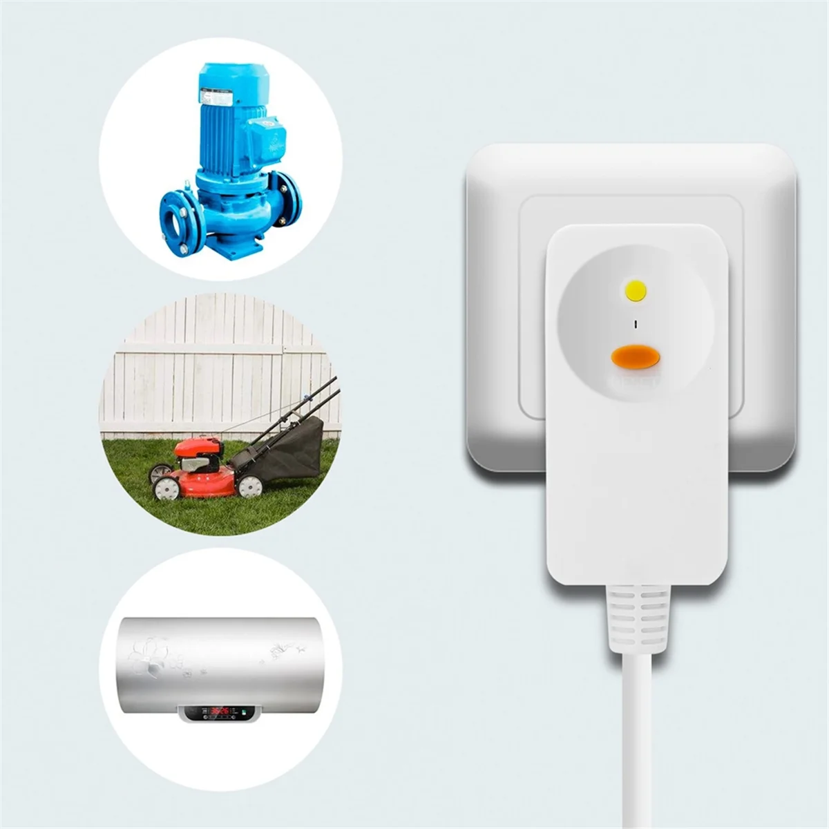 FI Circuit Breaker Personal Protection Plug Replacement Plug 10mA Residual Current Circuit Breaker 16Amp EU Plug,WhiteABGI