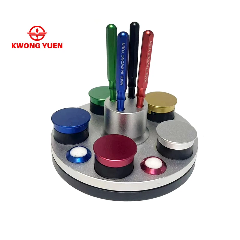 Repairing Watches Circular Ceramic Five-eye Oil Dish Turntable Oil Container for Oil Metering of Watchmakers