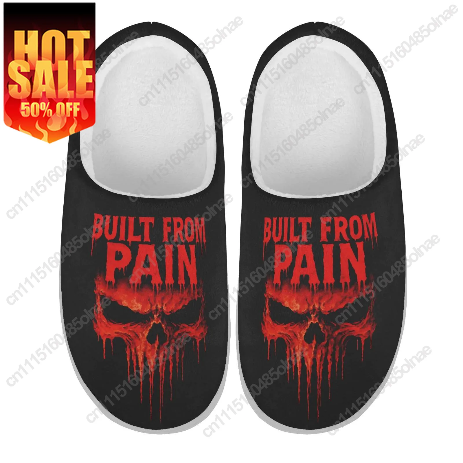 Custom Built From Pain Men Women Home Cotton Slippers High Quality Plush Fashion Casual Keep Warm Shoes Thermal Slipper