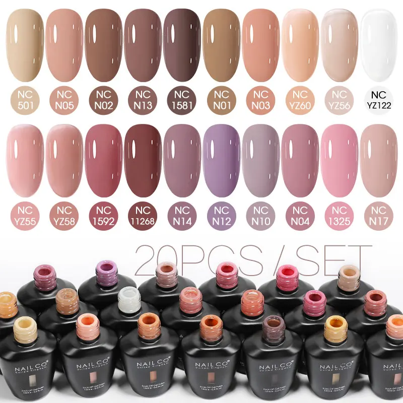 

NAILCO 10/20/28Pcs/Set 15ML Gel DIY Nail Polish Bright Pink Semi Permanent Soak Off UV Gel Varnish Nail Art Design Manicure Kit
