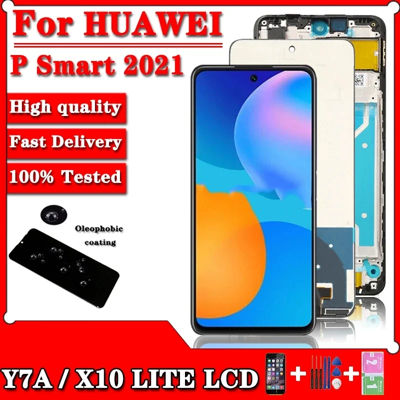 Tested Y7A LCD For Huawei Honor 10X X10 Lite DNN-LX9 LCD Display Touch Screen For Huawei P Smart 2021 PPA-LX1 LX2 LX3