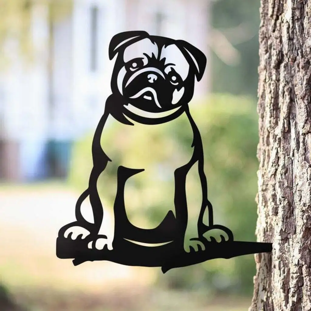 Fairy Garden Fairy Silhouette Outdoor Garden Stake Dog Statue Tree Decor Sculpture suitable for lawn yard patio trees home