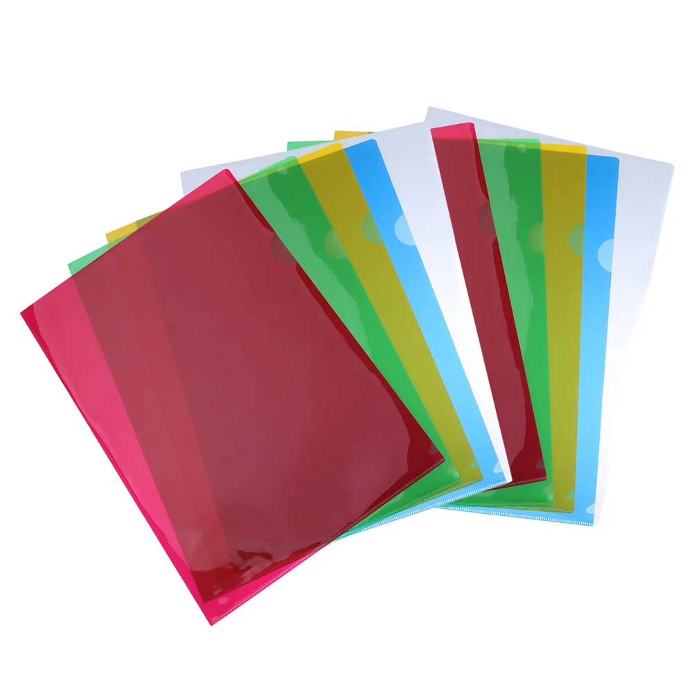 40Pcs L-Shaped Clipboard Plastic Transparent File Holder with Elastic Rope Smooth Edges Round Corners for School Office Medical
