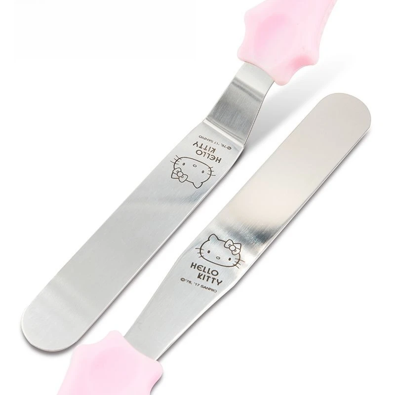 Hello Kitty Inspired Offset Spatula Kawaii Anime Character Angled Cake Smoother for Buttercream Pastry Tools Gift heavy duty view 4