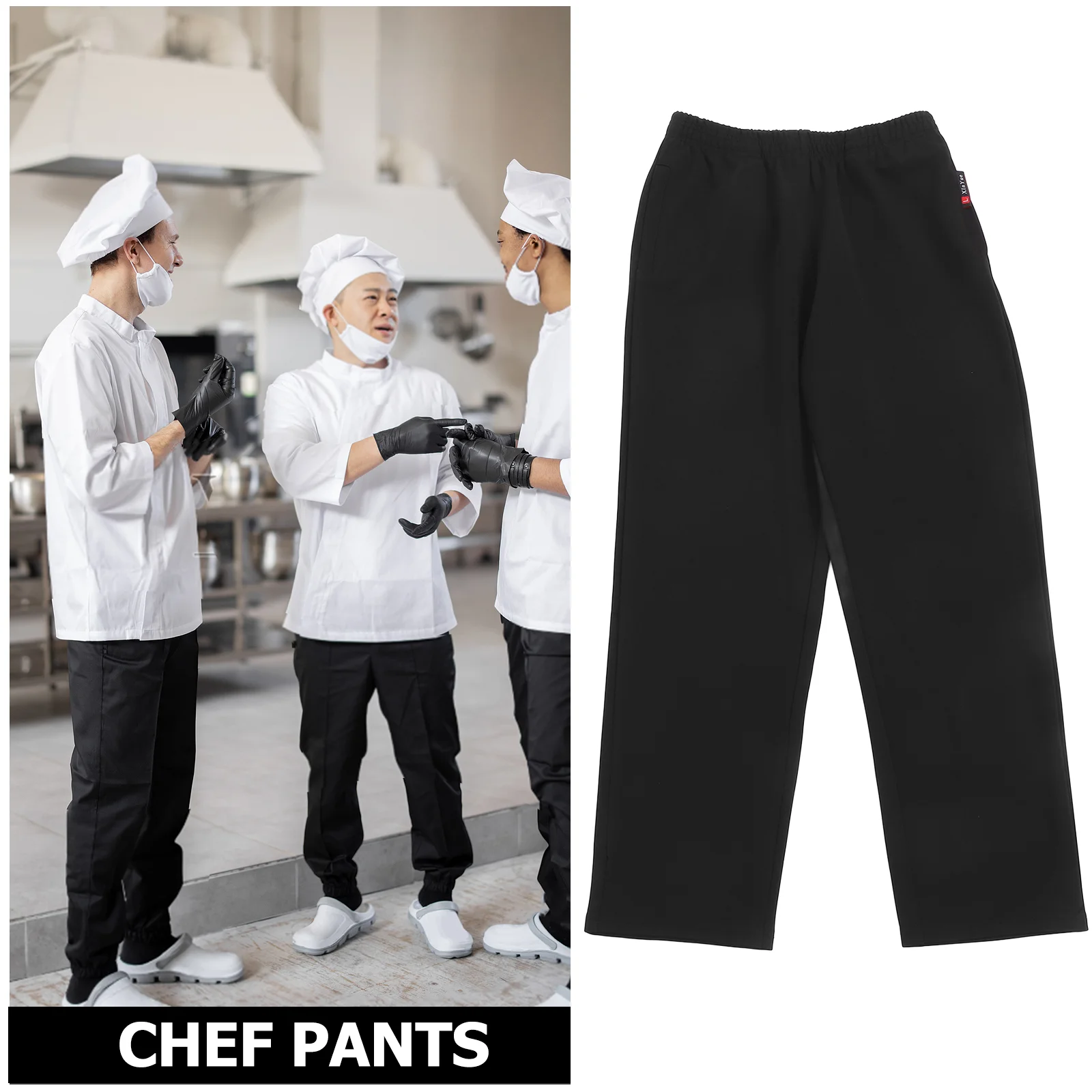 Chef Pants Boys' Black Sweat Checkered Breathable Men Cargo Cotton Mens Houndstooth Men's