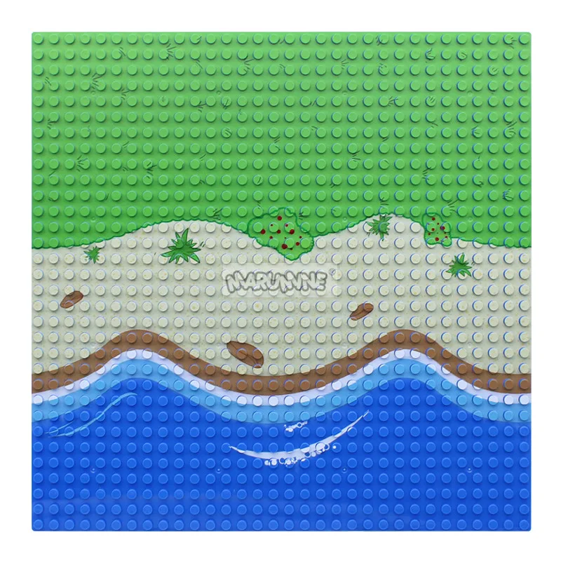 Marumine 32 x 32 Grundplatte, kompatibel mit 3811 klassischen MOC-Steinen, Teile, Bausteine, Dschungel, Wald, Ozean, Grundplatine, Zubehör