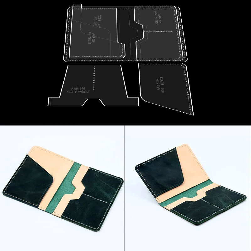 1Set porta passaporto in acrilico/documenti biglietti Stencil modello in pelle modello strumenti fai da te in similpelle