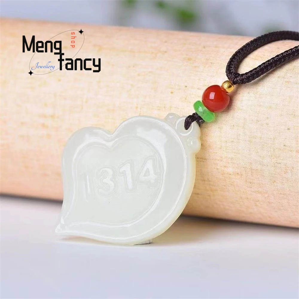 Natural Hetian White Jade Couple Models Heart Exquisite Elegant Simple High-grade Handicraft Pendant Luxury Fashion Fine Jewelry