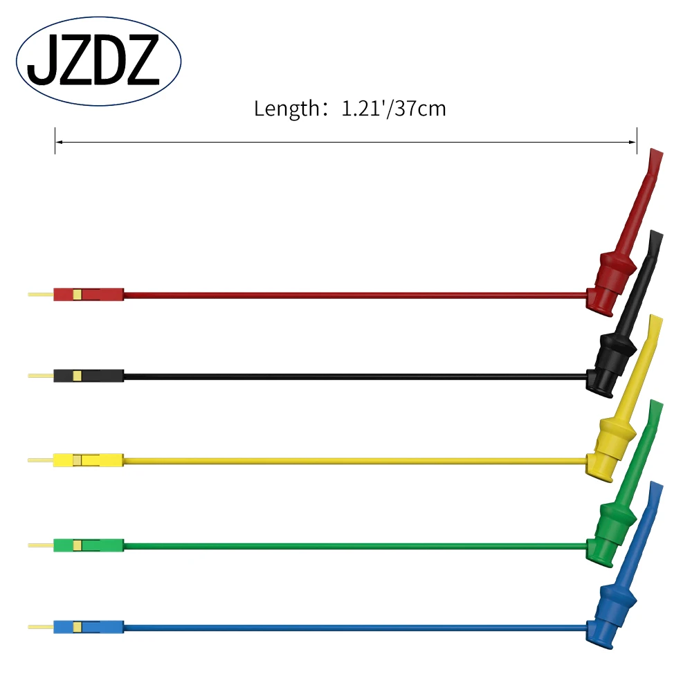 JZDZ Test Hook Clips to Breadboard Male Jumper Wires Miękkie elastyczne silikonowe przewody pomiarowe do testów elektrycznych J70108 — zdjęcie 3