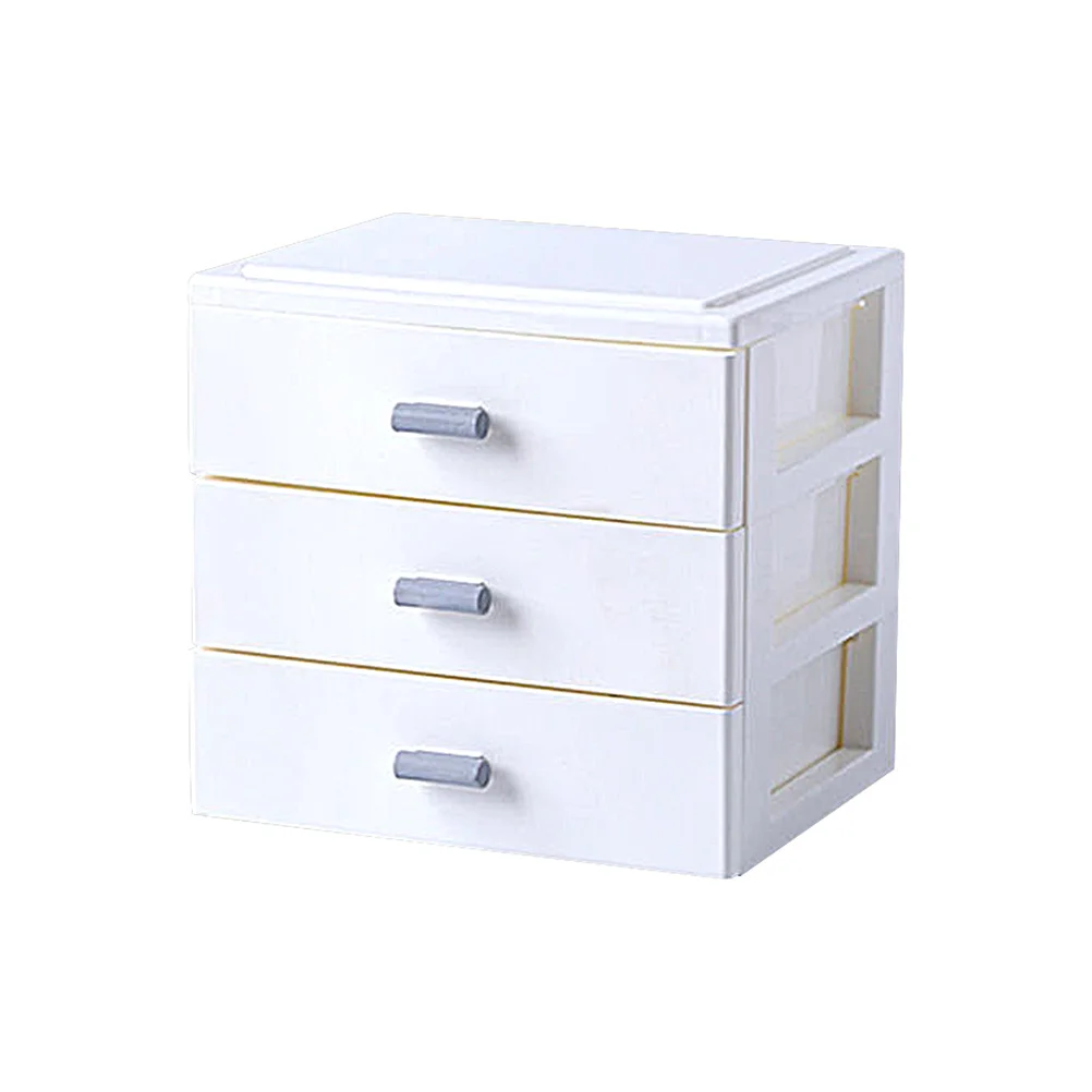 

Three-Layer Multi-Layer Storage Box White Desktop Organizer Drawer Type Sundries Holder Plastic Organizer Storage Drawers