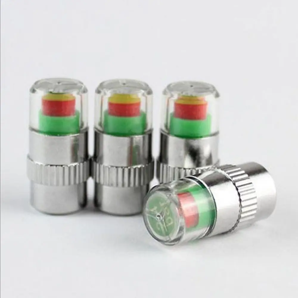 

4pcs New Warning Car Visiable Monitor Tire Gauge Air Pressure Valve Sensor Indicator Stem Caps