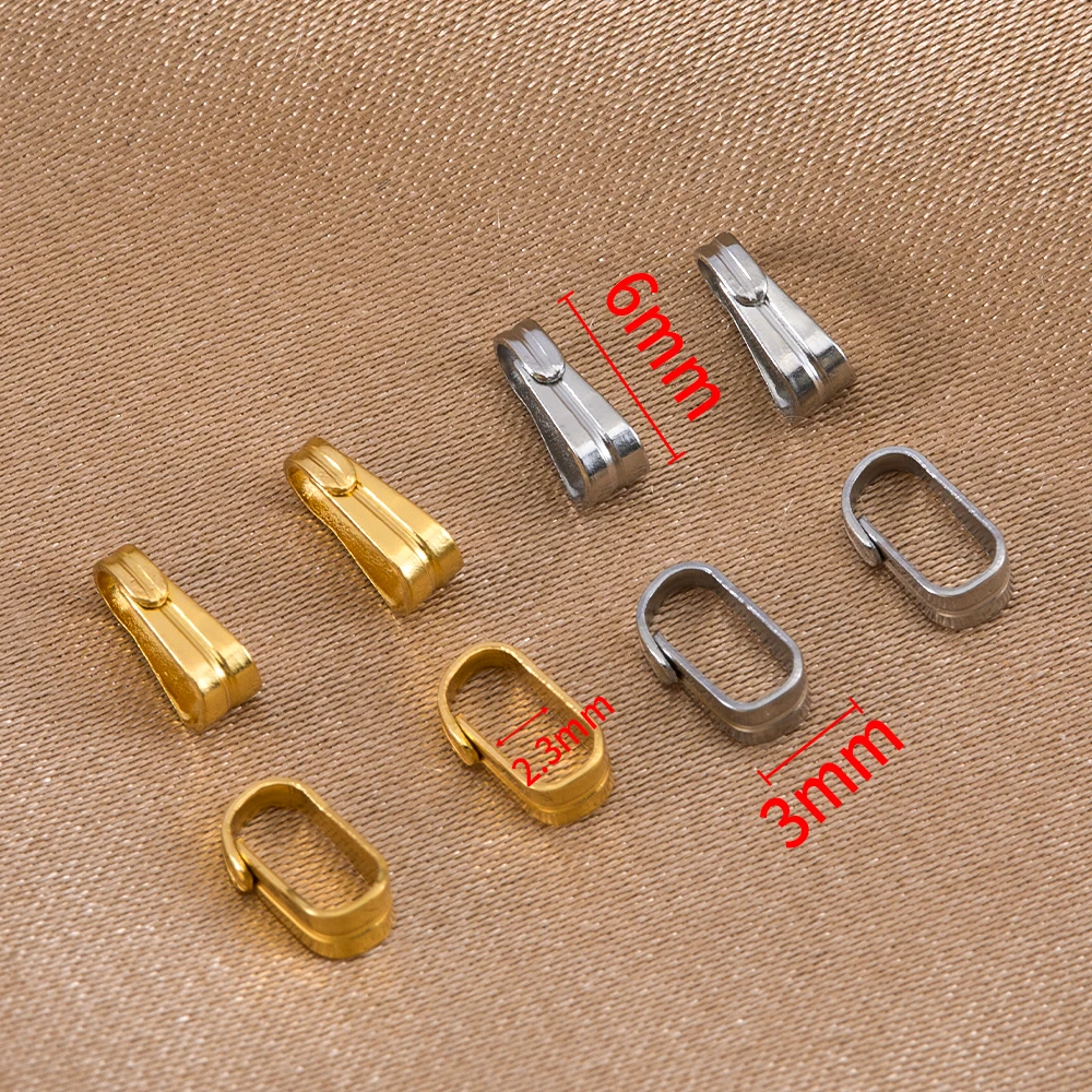 50pcs Stainless Steel Buckle Clasp Pendants Connectors Clip Pinch Bail Clasp Charms For Necklace DIY Jewelry Making Accessories image 6