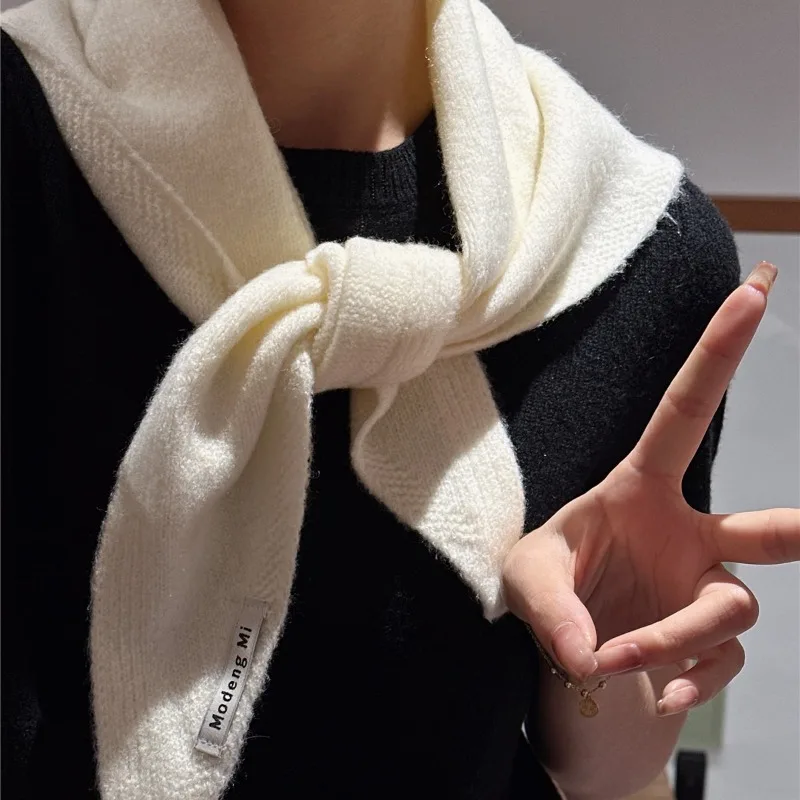 2024 Wool Knitted Scarf Multi-functional Warm Headscarf Shawl Warm Shawl Women Neck Protection  Liu Jo Cashmere Triangle Scarf