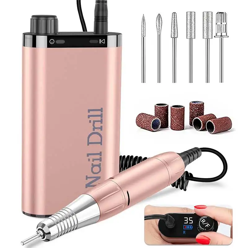 

Portable Electric Nail Grinder USB Charging Manicure Art Nail Polishing Machine 35000RPM High Speed Motor Nail Drill Device