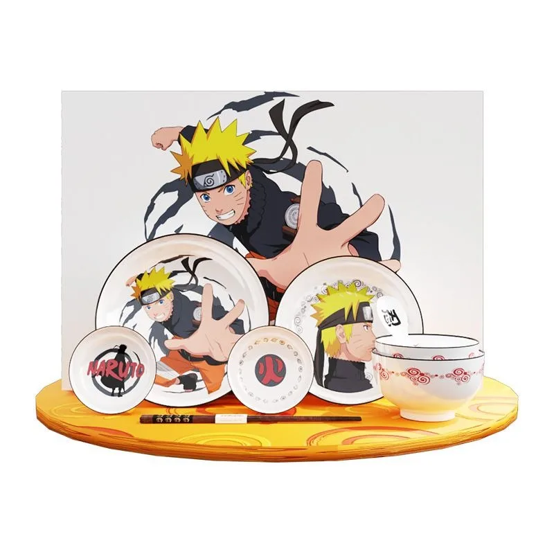 

New Naruto Genuine Naruto Uchiha Itachi anime character peripheral tableware set creative daily bowl plate home tableware gift
