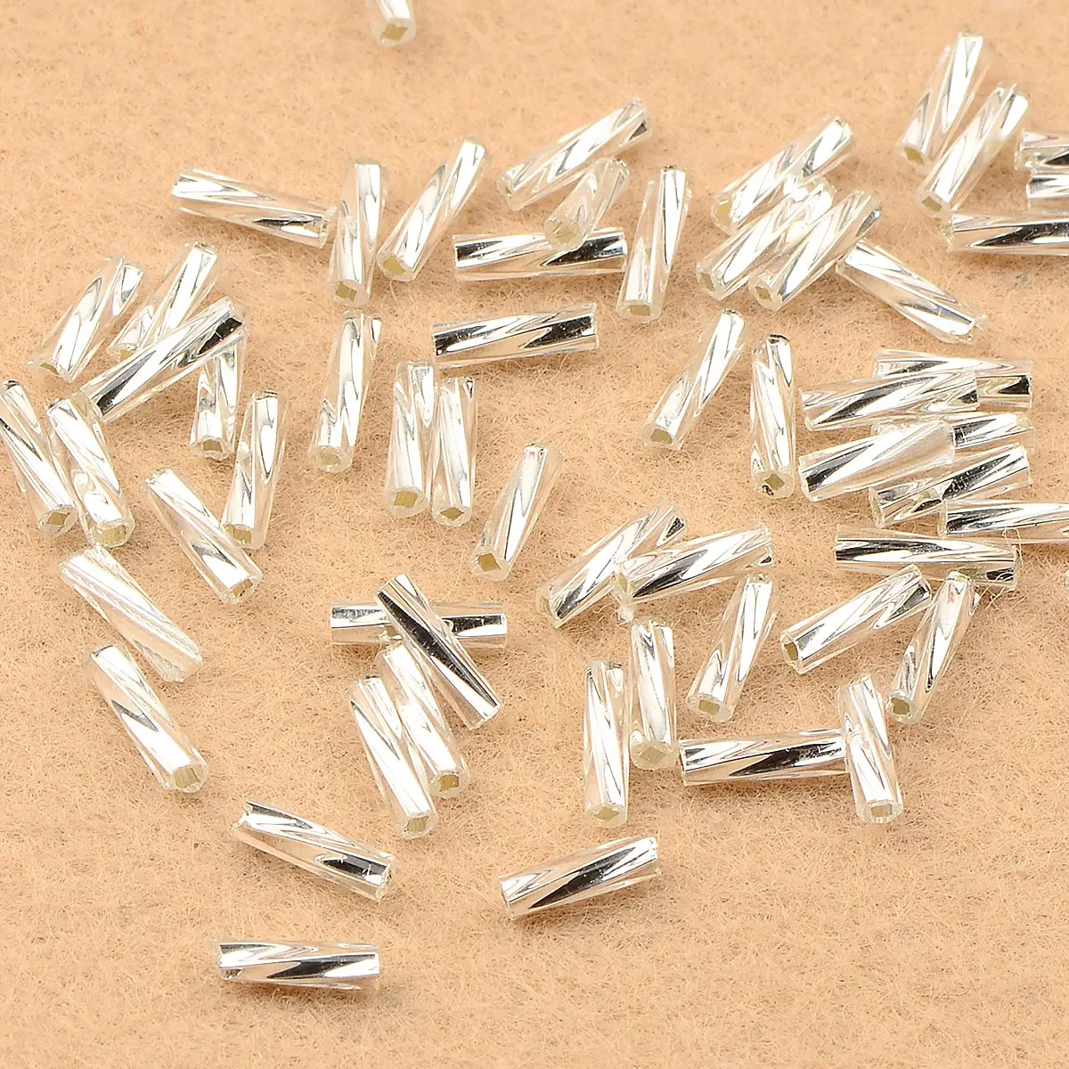 20g 0.4cm/0.65cm/1.2cm Uniform Long Tube Twist Tube Glass Beads for Jewelry Making Beads Accessories Necklace Bracelet