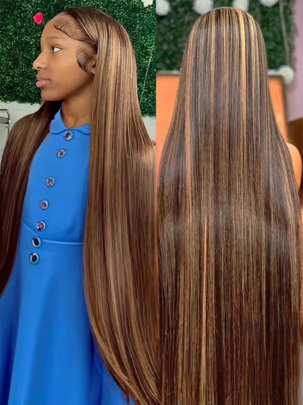 

4/27 Highlight Straight 13x6 13x4 HD Lace Frontal Human Hair Wigs 250 Density Brazilian Ombre Transparent Lace Front Wig 46 inch