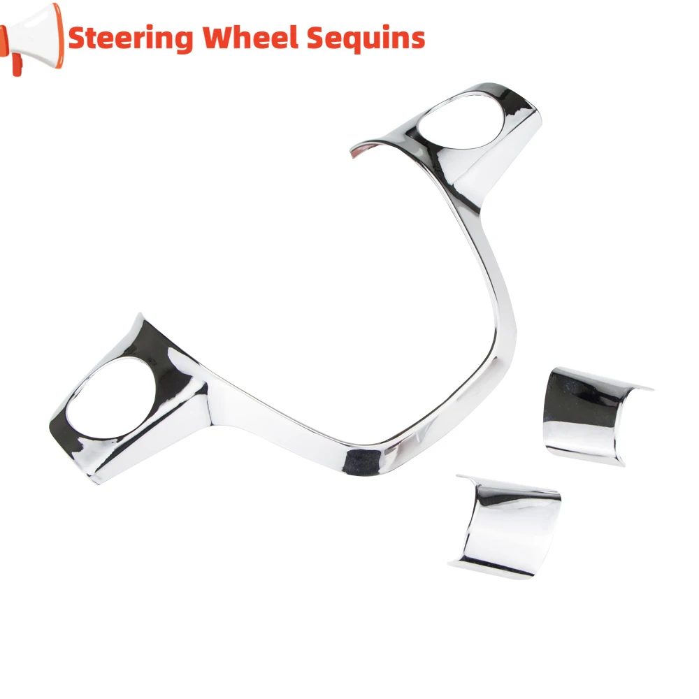 ABS Chrome Steering Wheel Cover Sequin Trim Sticker for Ford Focus 3 Mk3 2012-14 Kuga Escape 13-15 C-MAX 11-17 Grand C-MAX 11-14