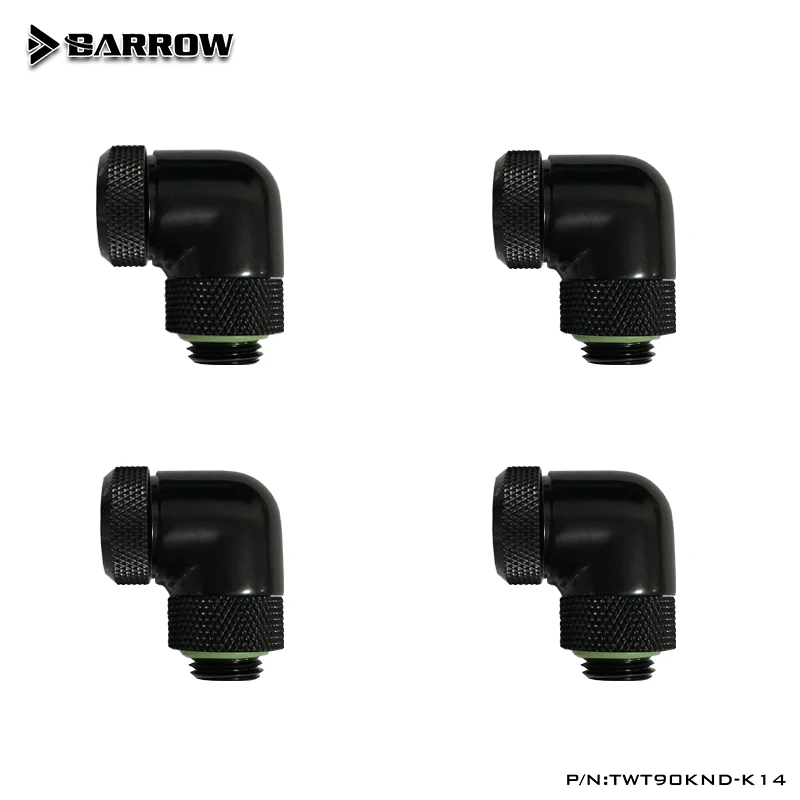 

BARROW G1/4 ''резьба 90 градусов поворотный фитинг адаптер вращающийся на 90 градусов адаптеры водяного охлаждения 4 шт./6 шт.TWT90KND-K14