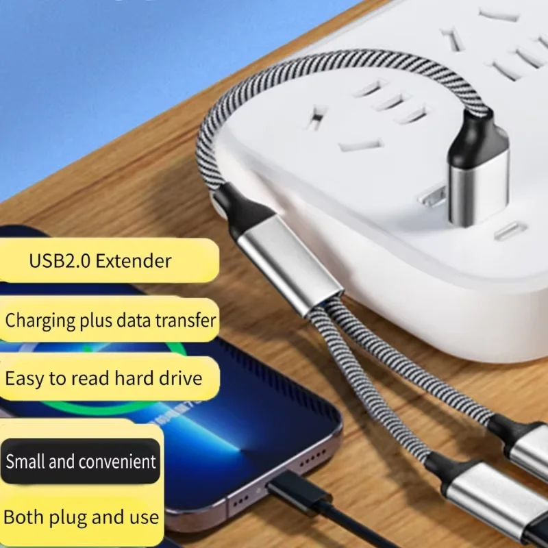 Multi USB C to USB A 2.0 HUB Dual Port Splitter Adapter OTG for Laptop Computer Printer Charging Data Transfer Extension Cable