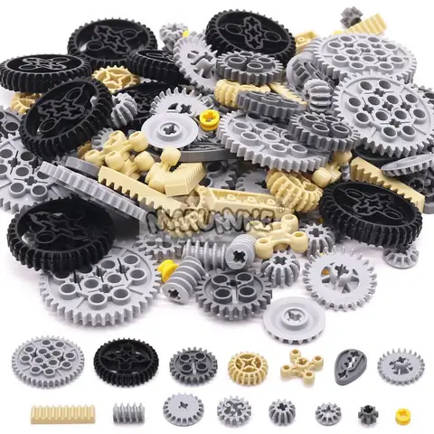 MARUMINE 120PCS MOC 기술 빌딩 블록 기어 랙 기계 벽돌 부품 자동차 Robat 액세서리 32498 46372 32072 4716