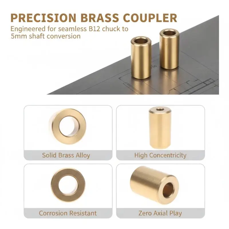 B10 Drill Chuck Link Rod Drill Clamp Sleeve Copper Coupling B10 Coupler Accessories Mini Drill Chucks Adapter 3.17-8mm