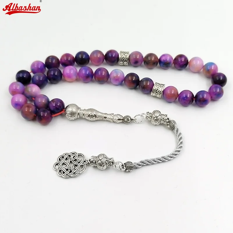 Tasbih Natural Quartzite Nice color stone Muslim prayer beads eid gfit misbaha 33 beads bracelet islamic arabic accessories