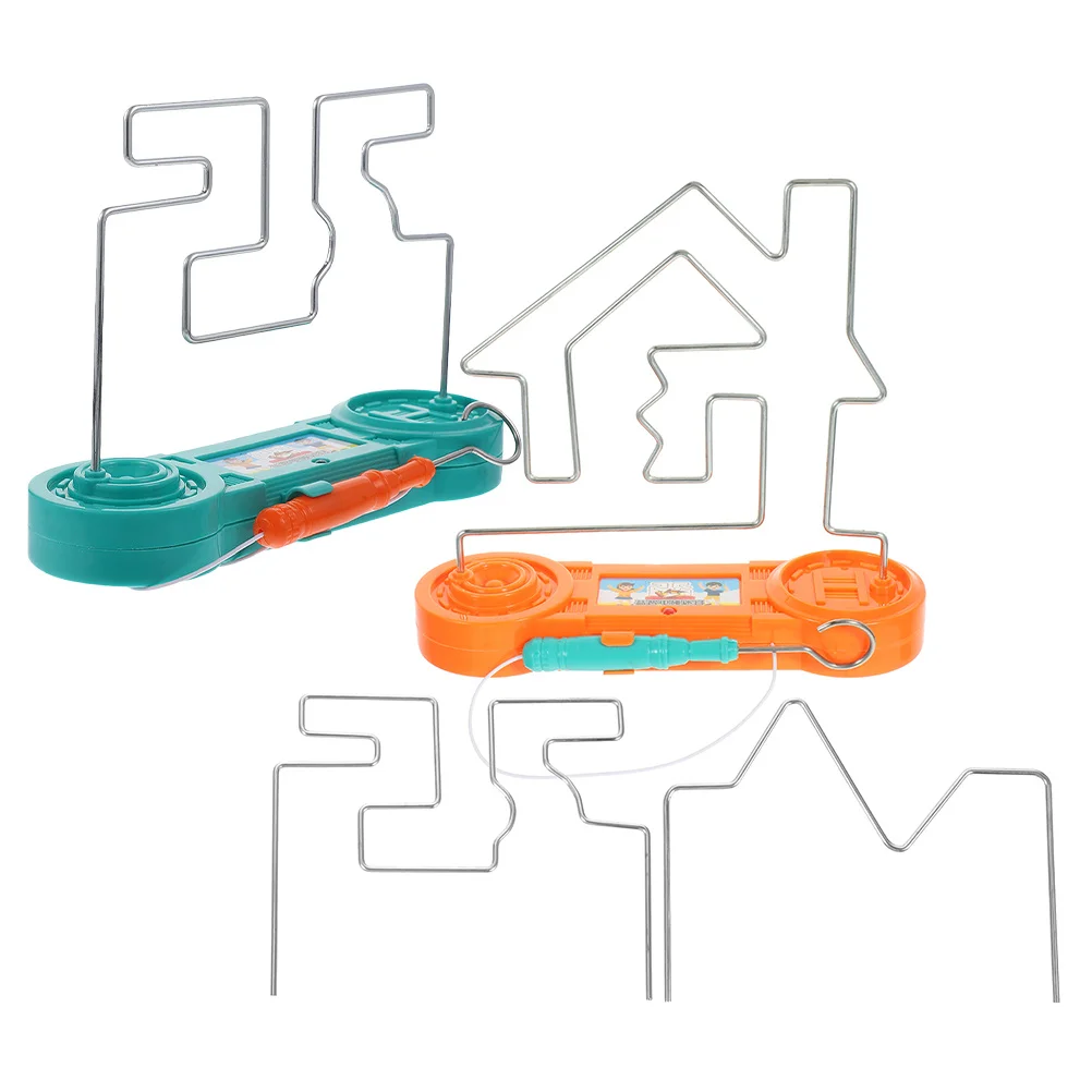 2Set Permainan Labirin Sirkuit Listrik Logam Elektrik Tantangan Labirin Permainan Pengembangan Konsentrasi Merangsang Otak Anak-anak